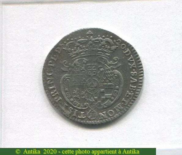 20 SOLDI Argt CHARLES EMMANUEL III de SAVOIE RARETE