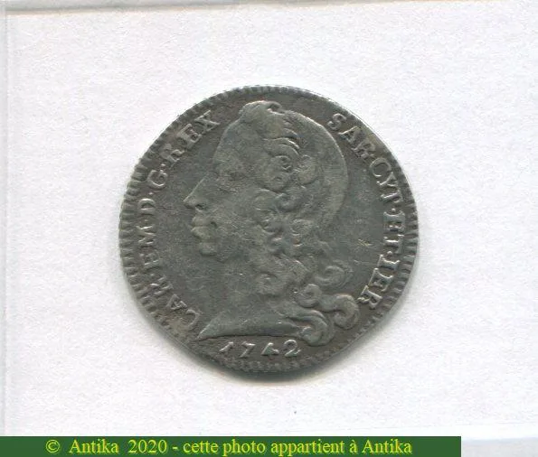 20 SOLDI Argt CHARLES EMMANUEL III de SAVOIE RARETE
