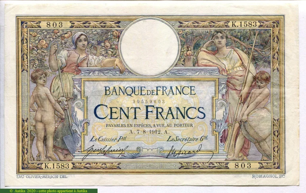 100 FRANCS LOM - Type 1906 sans LOM