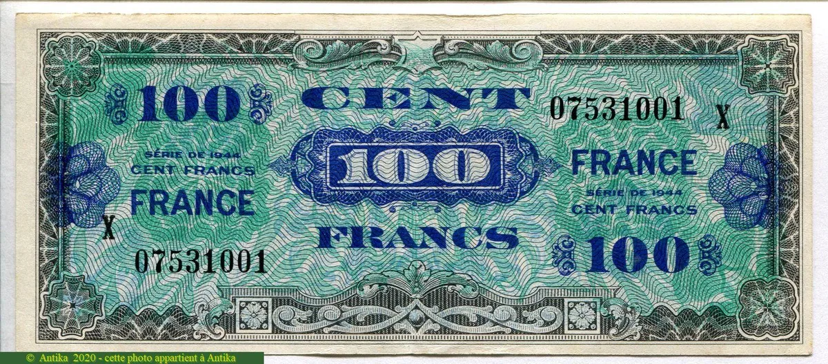 100 FRANCS Verso "France"