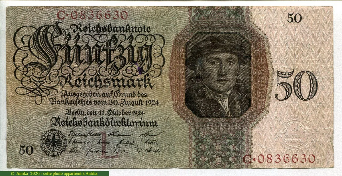 50 Reichsmark Portrait de Dietrich Born Assez RARE PROMO * *