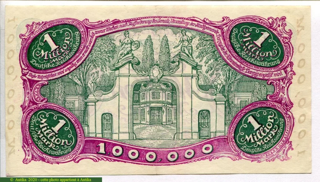 1 Million Mark Notgeld Violet 2 lions & Portrait jeune enfant RARETE