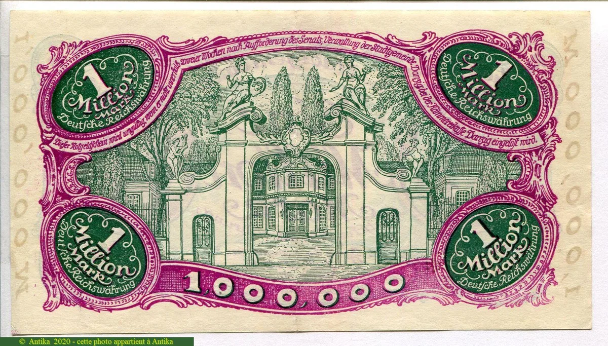 1 Million Mark Notgeld Violet 2 lions & Portrait jeune enfant RARETE