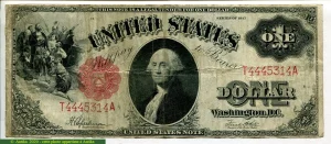 1 Dollar Washington rouge