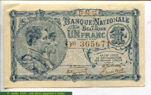 1 Franc Roi Albert & Reine Elizabeth