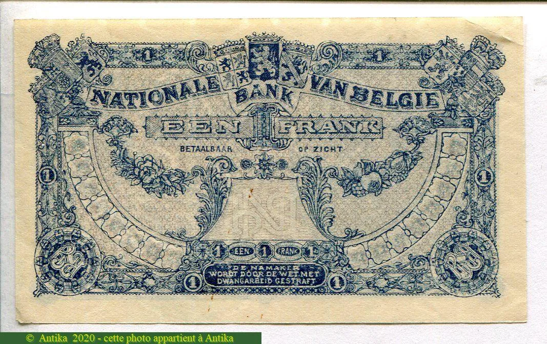 1 Franc Roi Albert & Reine Elizabeth