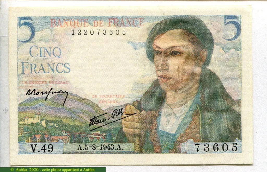 5 FRANCS BERGER - Type 1943