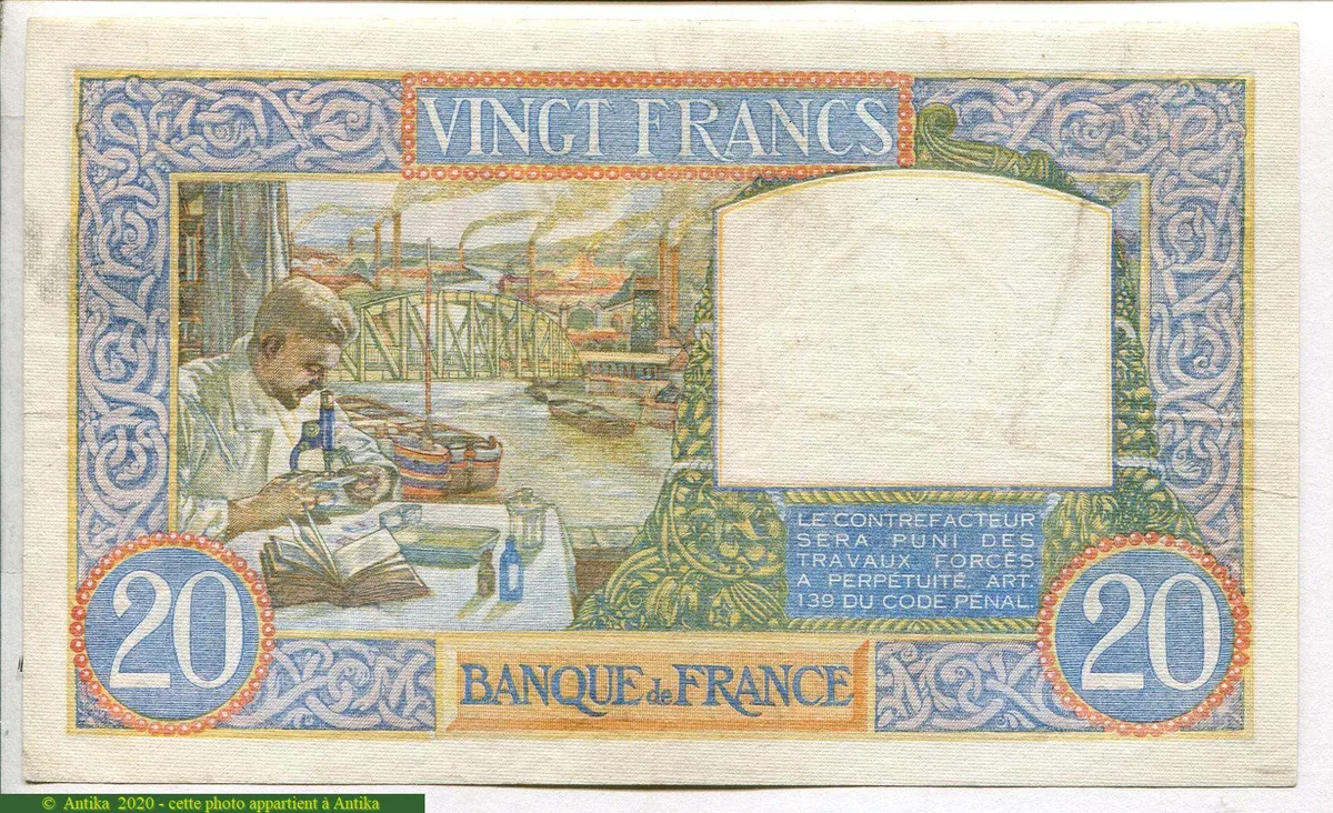 20 FRANCS SCIENCE & TRAVAIL - Type 1940