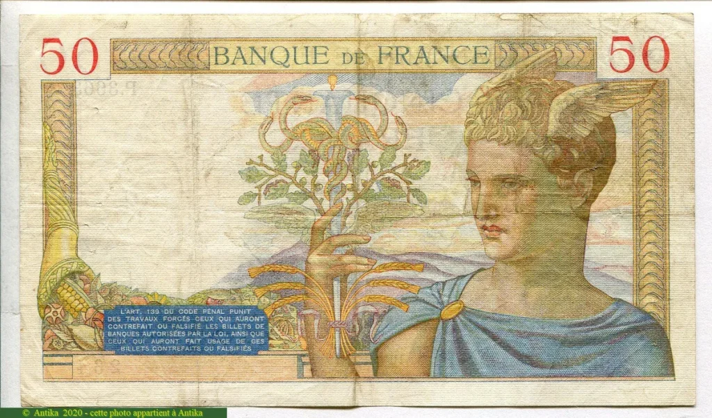 50 FRANCS CERES - Type 1933