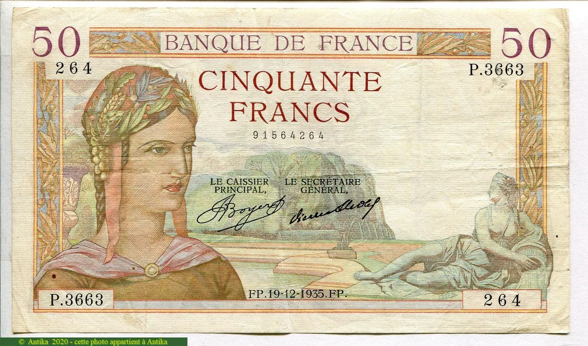 50 FRANCS CERES - Type 1933