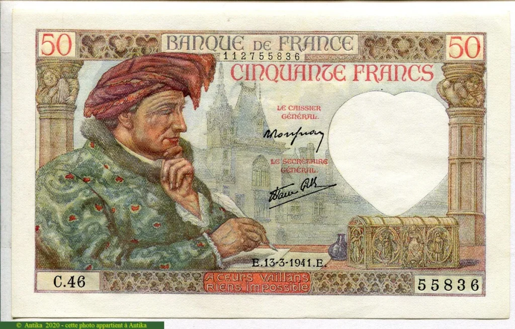 50 FRANCS JACQUES CŒUR - Type 1941