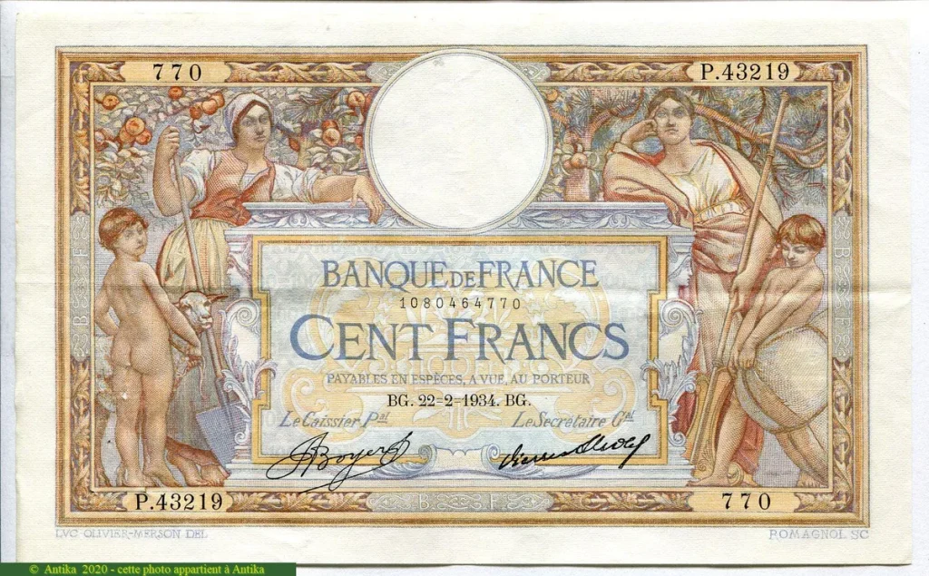 100 FRANCS LOM - Type 1906 "Grands Cartouches"