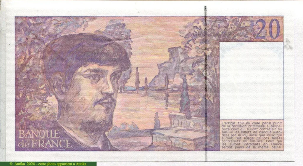 20 FRANCS DEBUSSY - Type 1980 à fil sécurité