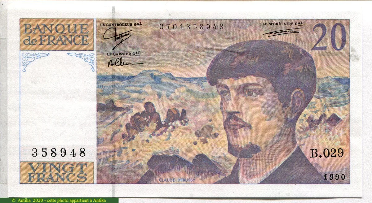 20 FRANCS DEBUSSY - Type 1980 à fil sécurité