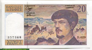 20 FRANCS DEBUSSY - Type 1980 à fil sécurité