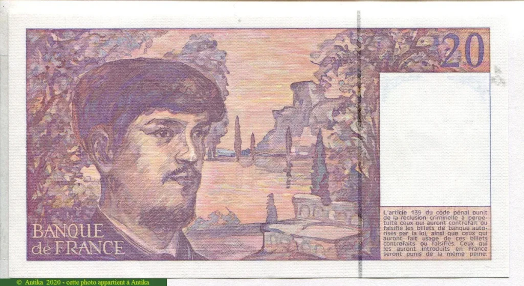 20 FRANCS DEBUSSY - Type 1980 à fil sécurité