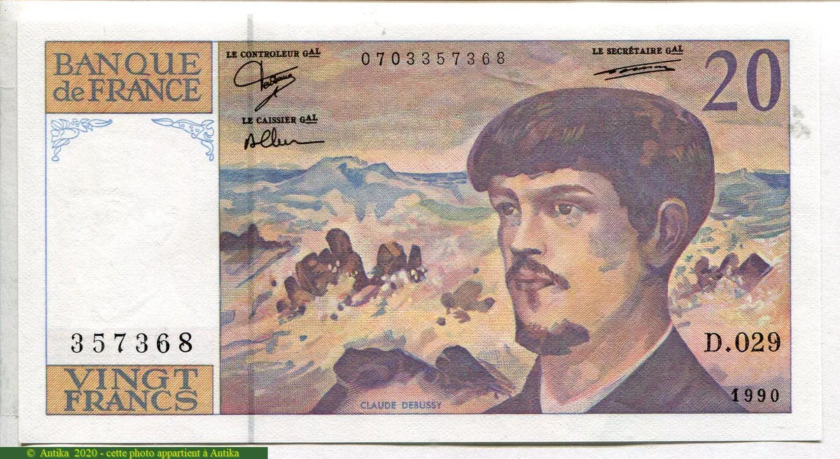 20 FRANCS DEBUSSY - Type 1980 à fil sécurité