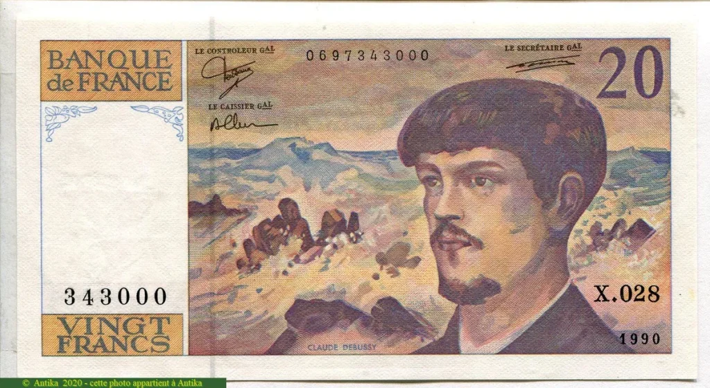 20 FRANCS DEBUSSY - Type 1980 à fil sécurité