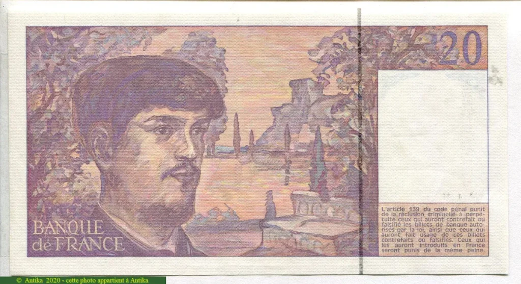 20 FRANCS DEBUSSY - Type 1980 à fil sécurité