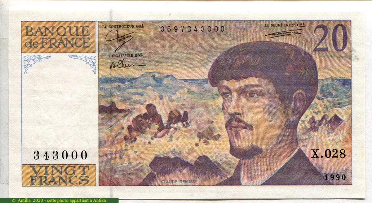 20 FRANCS DEBUSSY - Type 1980 à fil sécurité