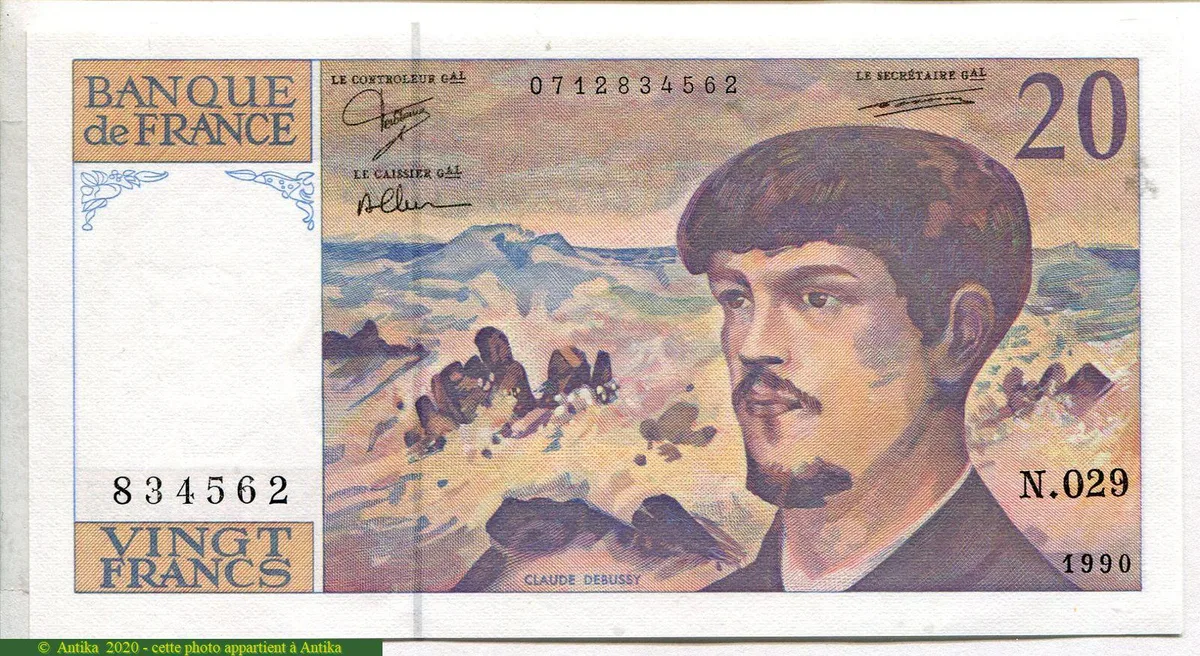 20 FRANCS DEBUSSY - Type 1980 à fil sécurité