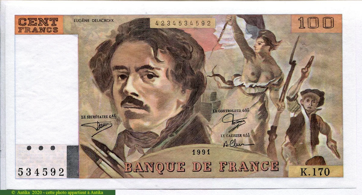 100 FRANCS DELACROIX - Type 1978 "imprimé en continu"