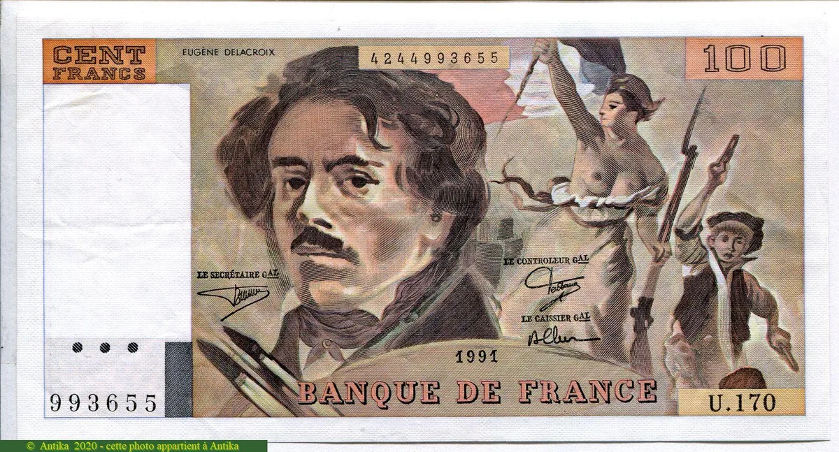 100 FRANCS DELACROIX - Type 1978 "imprimé en continu"