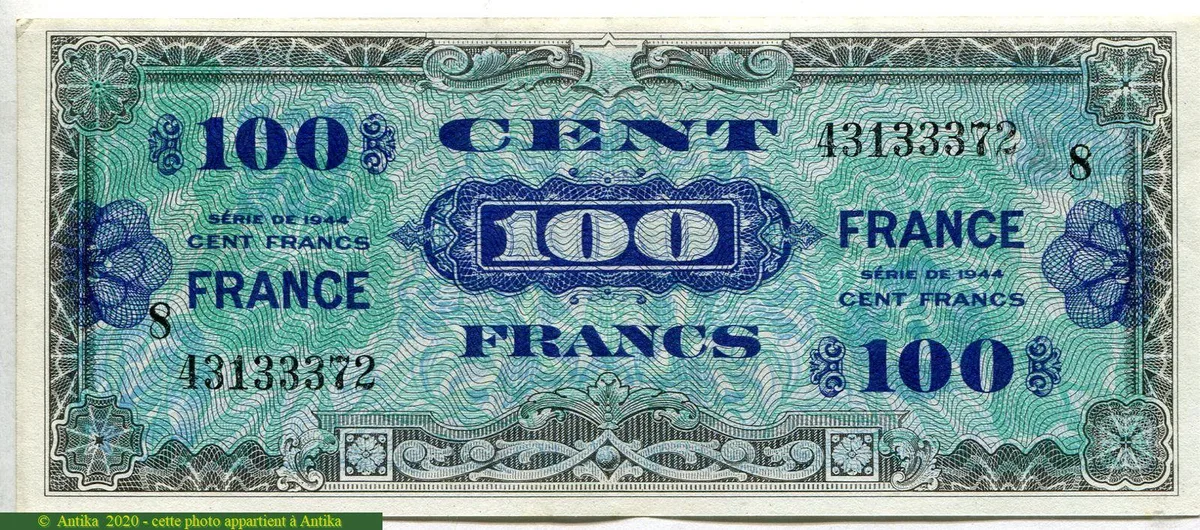 100 FRANCS Verso "France"