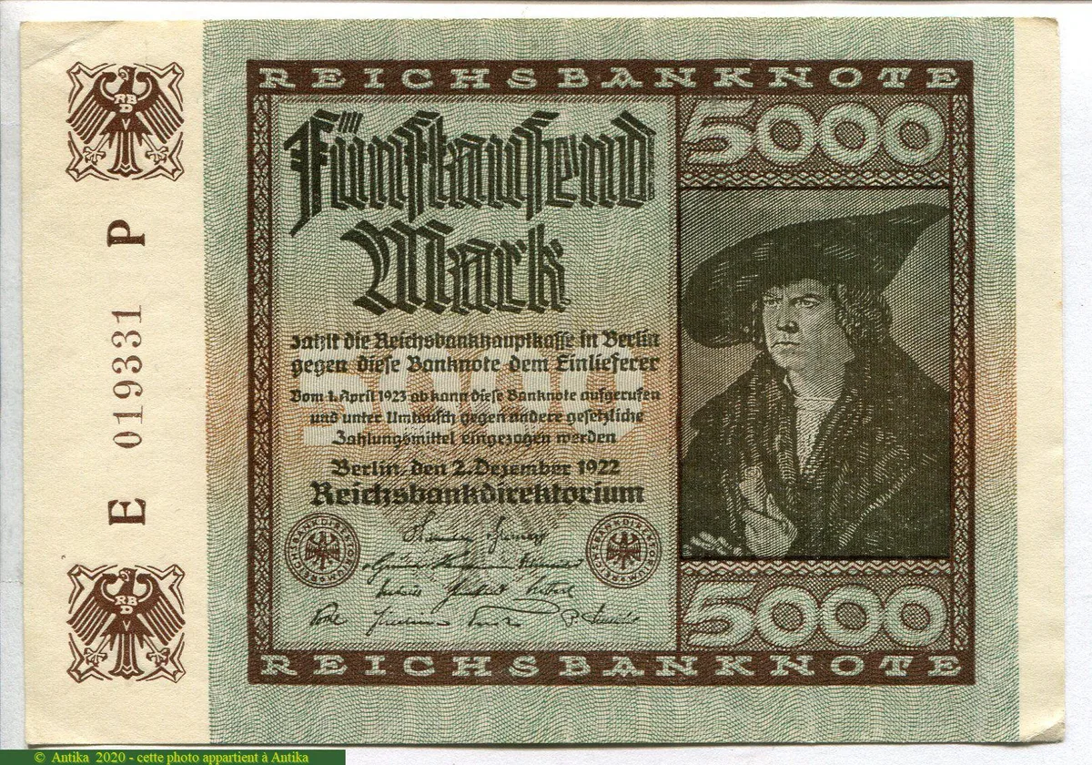 5000 Mark Portrait Merchant Imhof 6 chiffres * * * * *