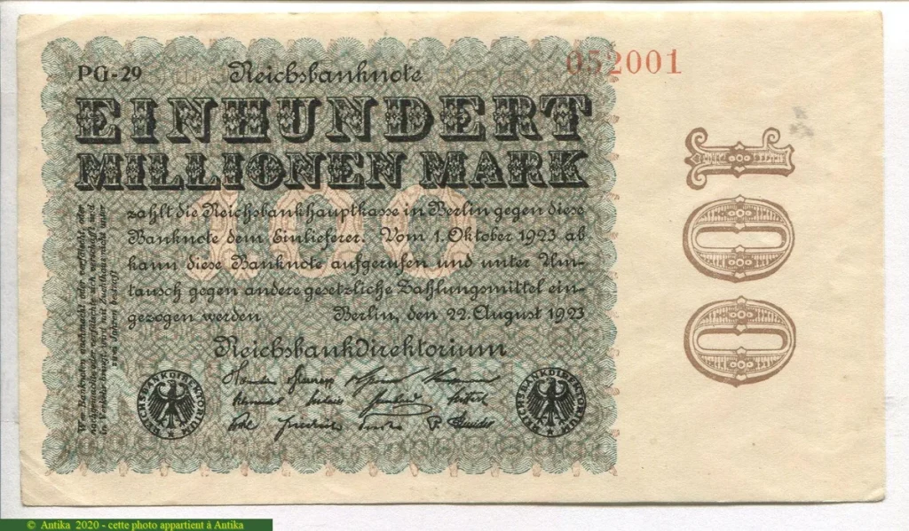 100 Millionen Mark Uniface Vert Bleu 6 Chiffres
