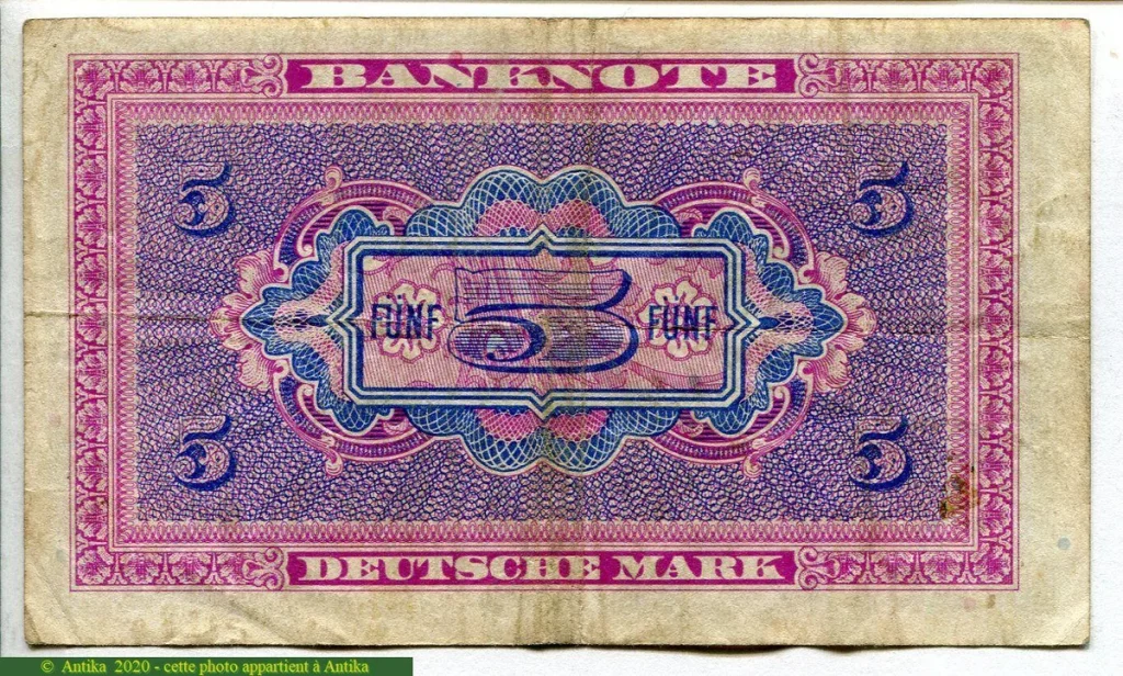 5 Deutsche Mark Occupation Allié Série B RARE