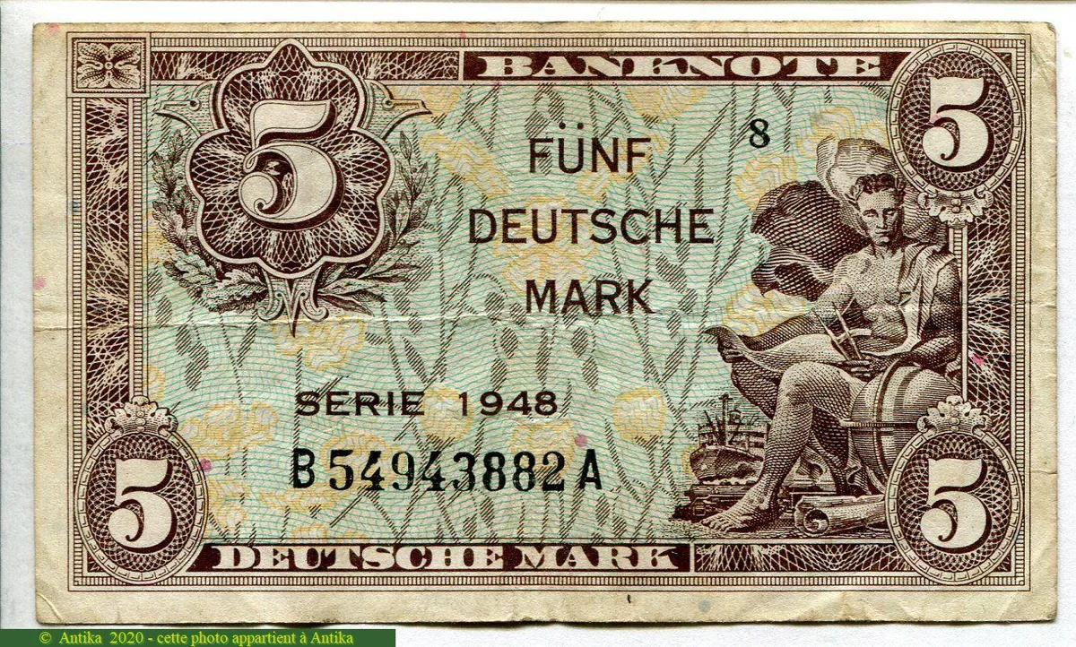 5 Deutsche Mark Occupation Allié Série B RARE