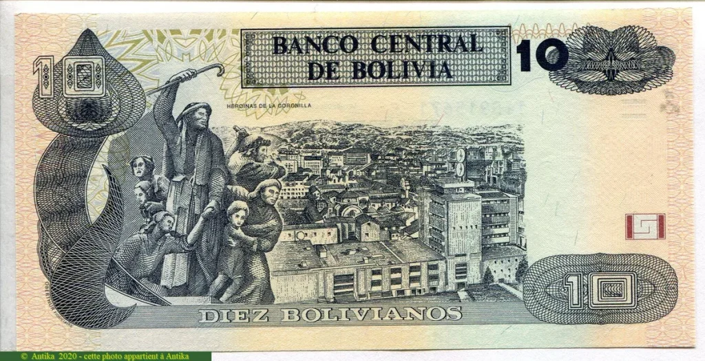 10 Bolivianos Cécilio Guzman de Rojas Loi de 28/11/1986 * * *
