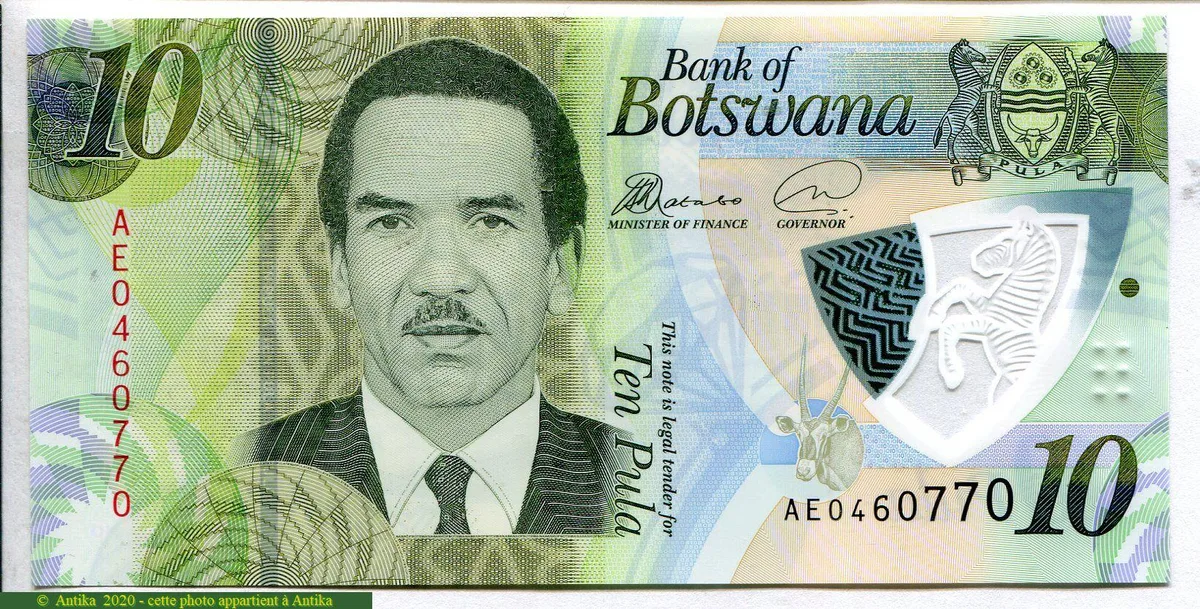 10 Pula Président S.Khama Ian Khama Polymère * *