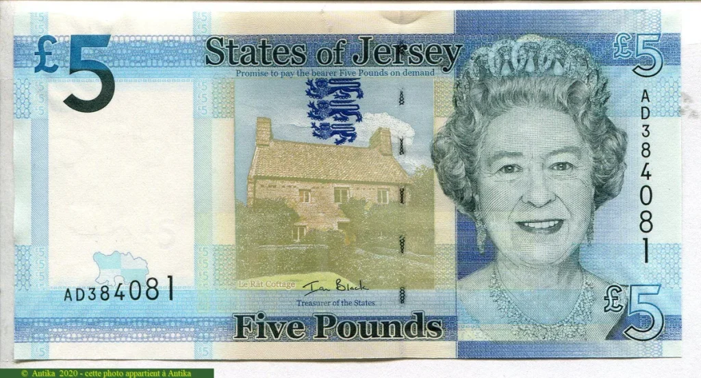 5 Pounds Elizabeth II & Archirondel Tower * * *