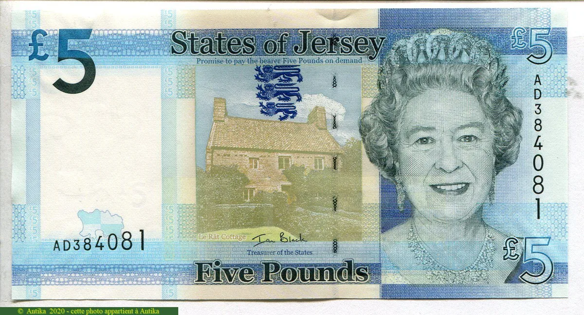 5 Pounds Elizabeth II & Archirondel Tower * * *