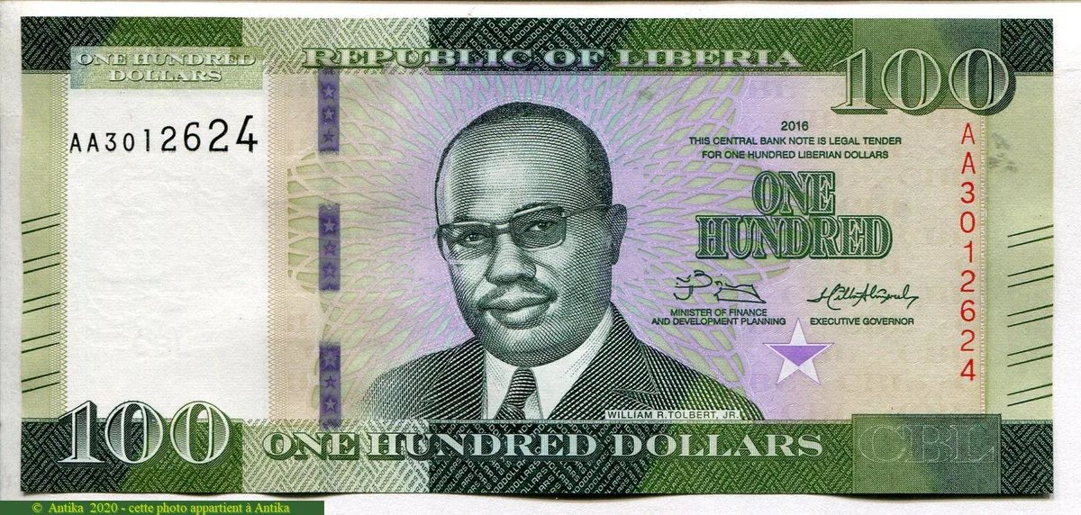 100 Dollars William R.Tolbert Jr NOUVEAUTE * *