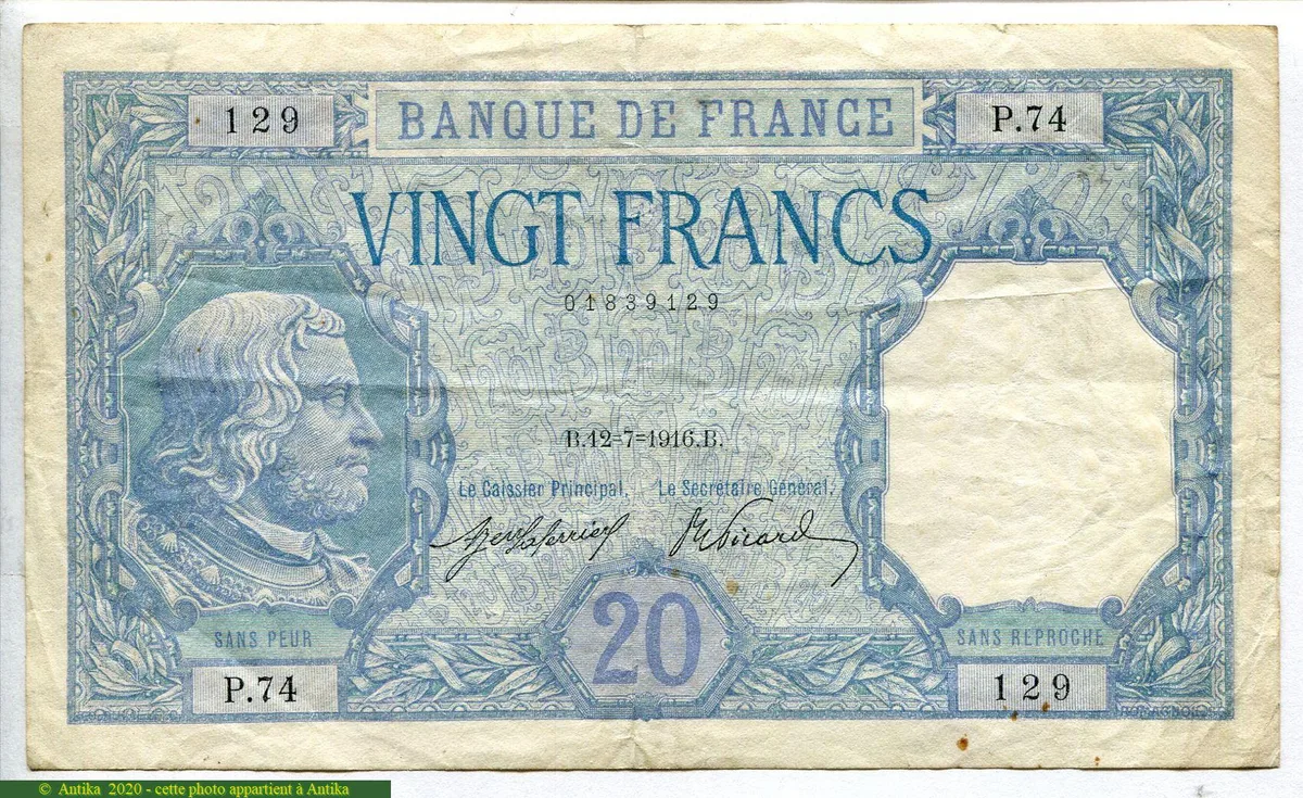 20 FRANCS BAYARD - Type1916