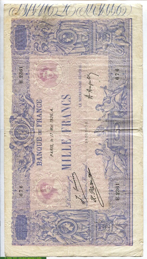 1000 FRANCS BLEU & ROSE - Type 1889