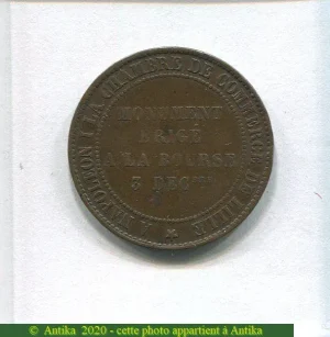 10 CENTIMES LILLE Monument érigé à la Bourse