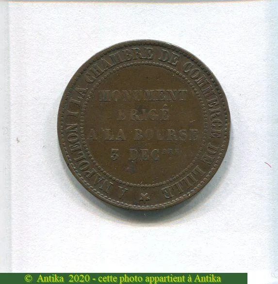 10 CENTIMES LILLE Monument érigé à la Bourse