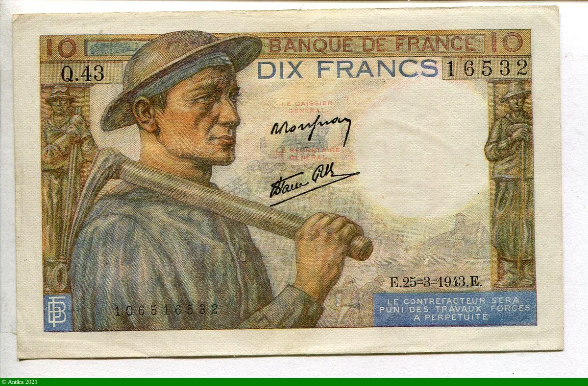 10 FRANCS MINEUR - type 1941