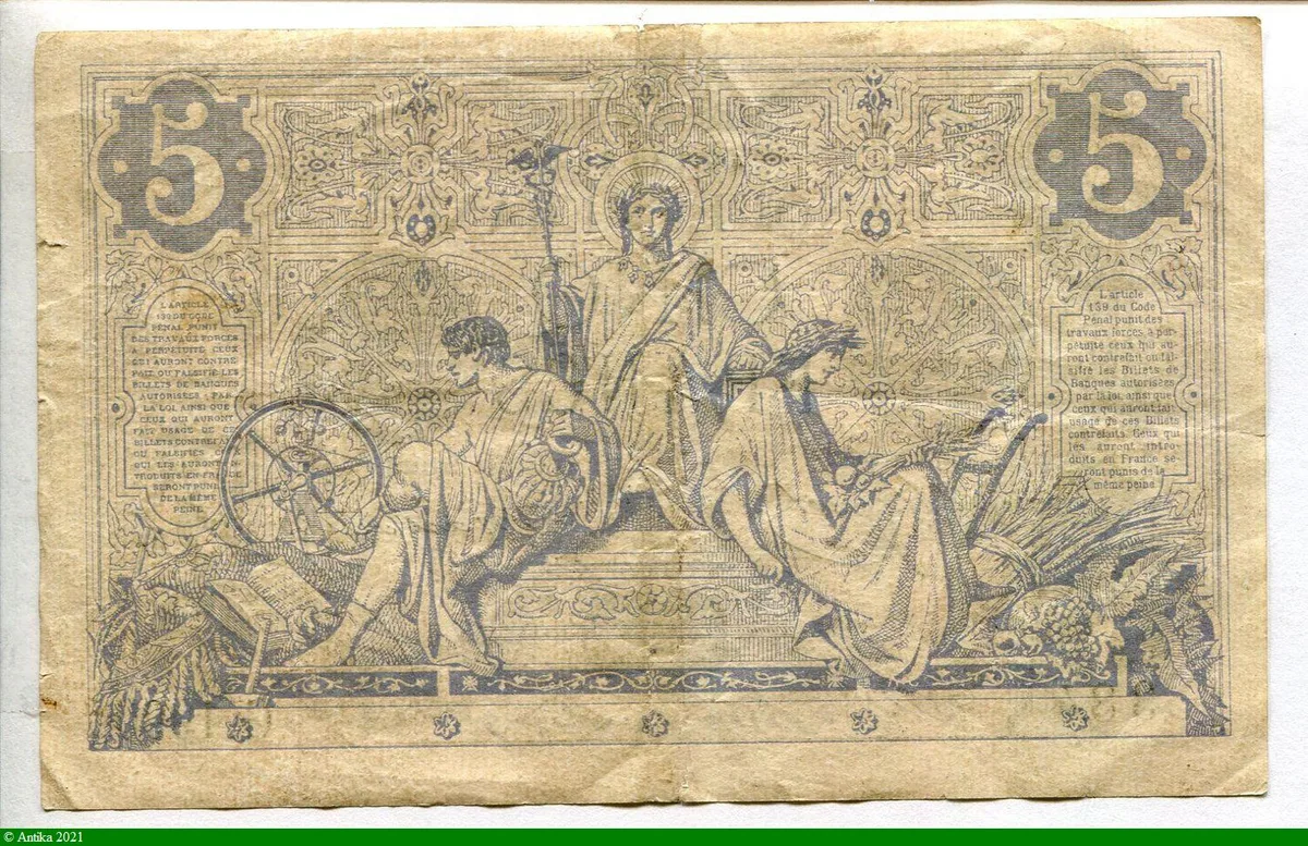 5 FRANCS NOIR - Type 1871