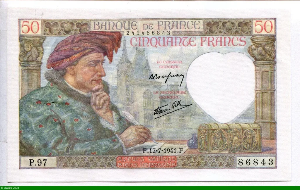 50 FRANCS JACQUES CŒUR - Type 1941