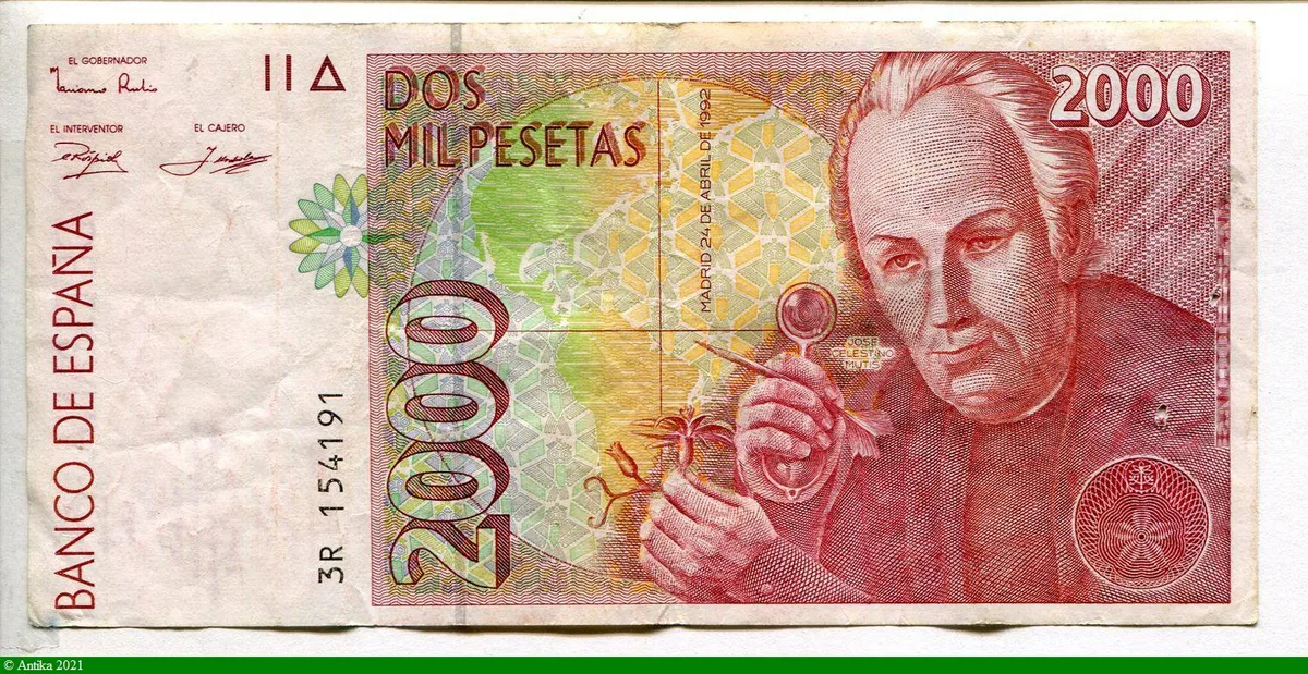 2000 Pesetas José Celestino Mutis * *