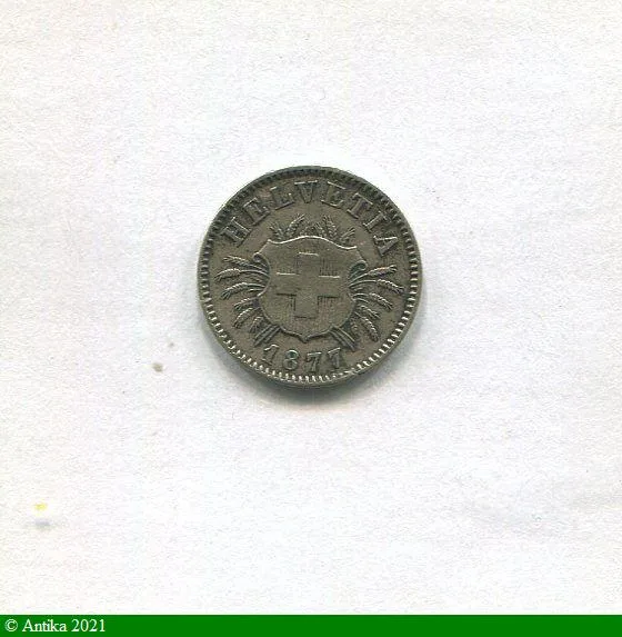5 Centimes Billon (Croix Suisse) Helvétia Assez RARE