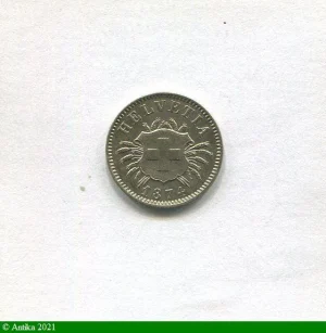 5 Centimes Billon (Croix Suisse) Helvétia RARE état