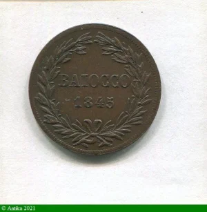 BAIOCCO Cuivre GREGOIRE XVI Etats Pontificaux R:Rome