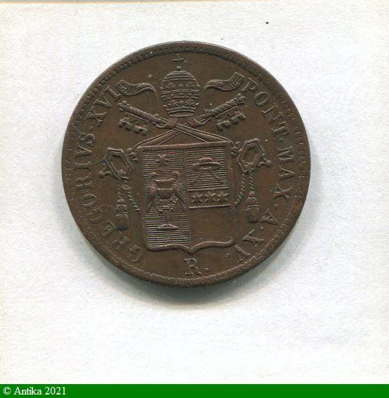 BAIOCCO Cuivre GREGOIRE XVI Etats Pontificaux R:Rome