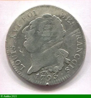 ECU de 6 livres FRANCOIS LOUIS XVI